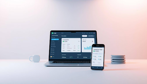Ledger Live fees overview showing on laptop and mobile